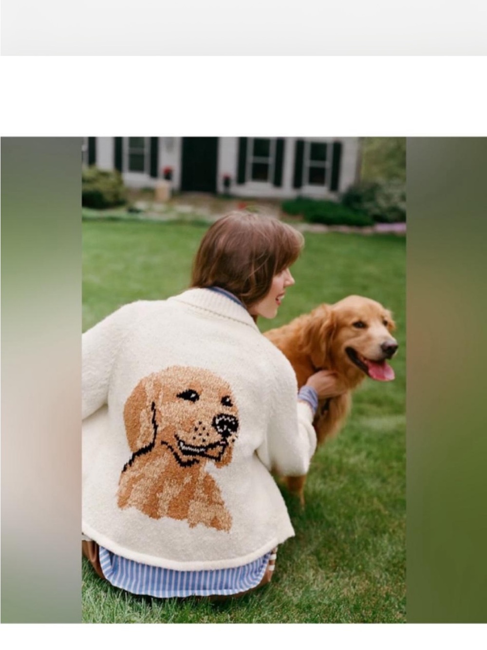 Pilcro Cream Knit the Jessie Golden Retriever Cardigan